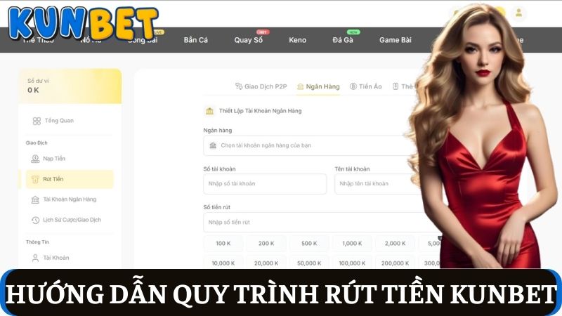 Quy trình rút tiền Kunbet